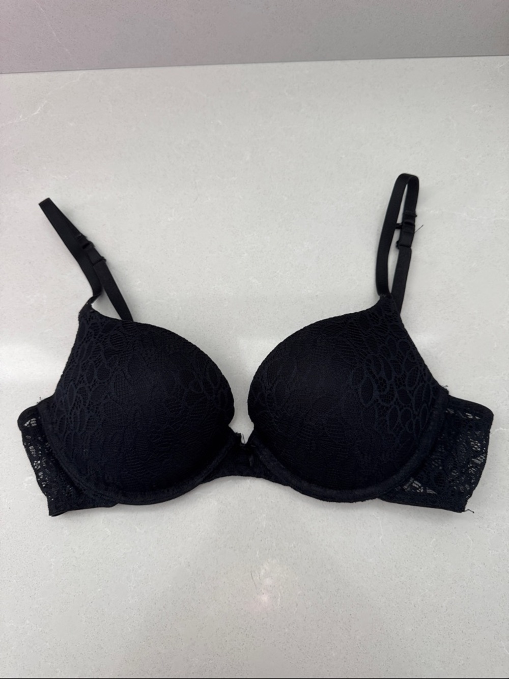 SO Black Lace Push-Up Bra with Lace Band